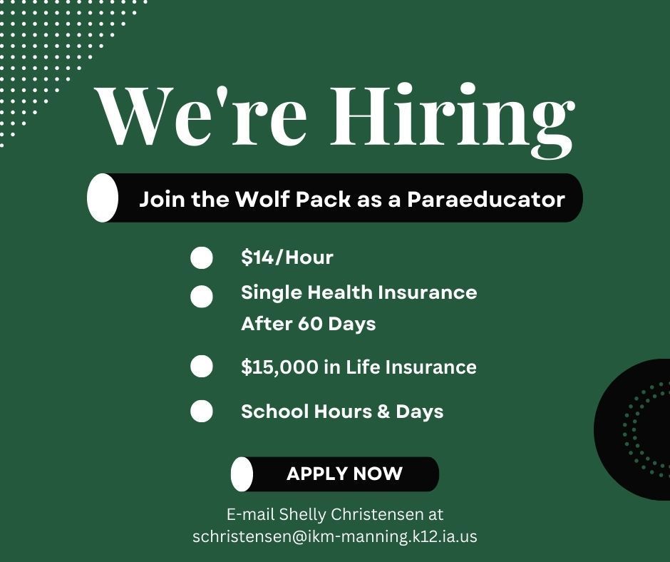 we're hiring join the wolfpack as a paraeducator